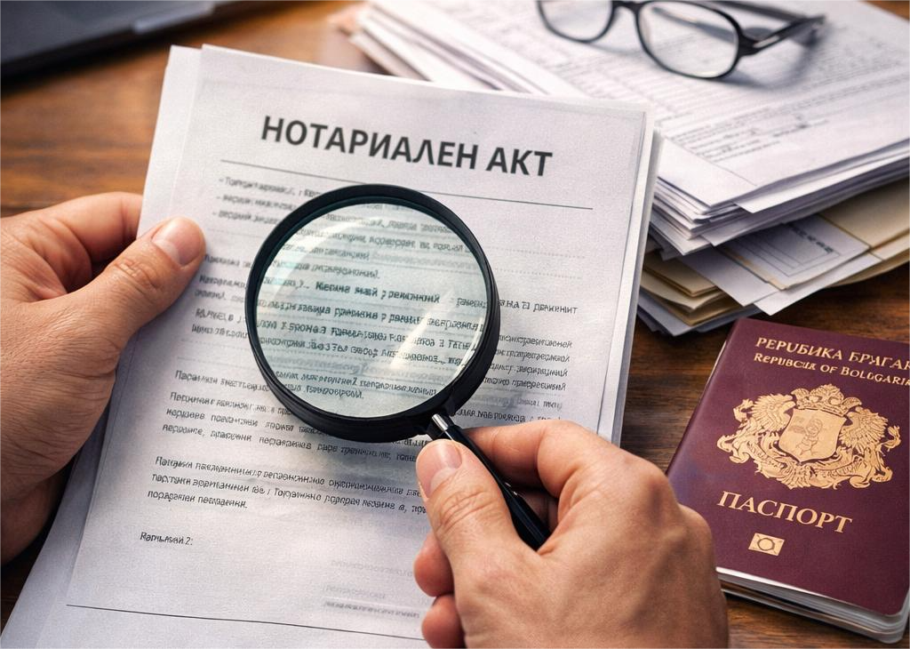 проверка на нотариален акт за избягване на имотна измама при покупка на имот